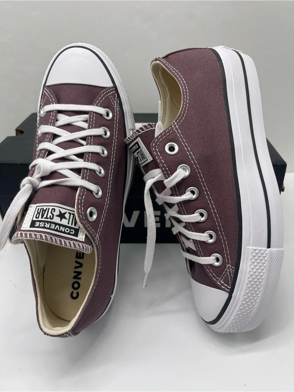 Converse A10647F CTAS LIFT OX TRAIL MIXED/NATURAL IVORY Platform Sneakers Plum